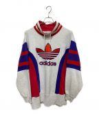 adidasアディダス）の古着「80s～90sビッグトレフォイル モックネックスウェット」｜ホワイト