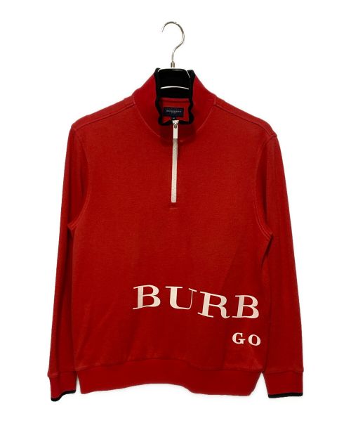 BURBERRY GOLF（バーバリーゴルフ）BURBERRY GOLF (バーバリーゴルフ) ハーフジップスウェット レッド×ブラック サイズ:Ｍの古着・服飾アイテム