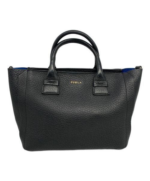 FURLA（フルラ）FURLA (フルラ) カプリッチョ　ハンドバッグ ネイビーの古着・服飾アイテム