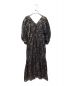 ne quittez pas（ヌキテパ）の古着「Cotton Voile Foil Flower Print Volume Sleeve Dress」｜ネイビー