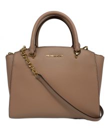 MICHAEL KORS（マイケルコース）の古着「ELLIS LG SATCHEL LEATHER2WAYショルダーバッグ」｜ピンク