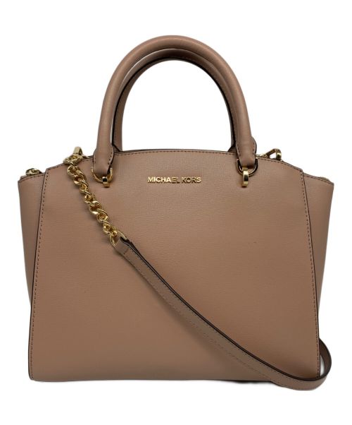 MICHAEL KORS（マイケルコース）MICHAEL KORS (マイケルコース) ELLIS LG SATCHEL LEATHER2WAYショルダーバッグ ピンクの古着・服飾アイテム