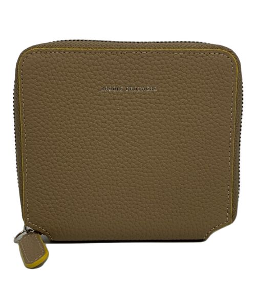 BROOKS BROTHERS（ブルックスブラザーズ）BROOKS BROTHERS (ブルックスブラザーズ) ROUND ZIP WALLET ブラウン×イエロー 未使用品の古着・服飾アイテム