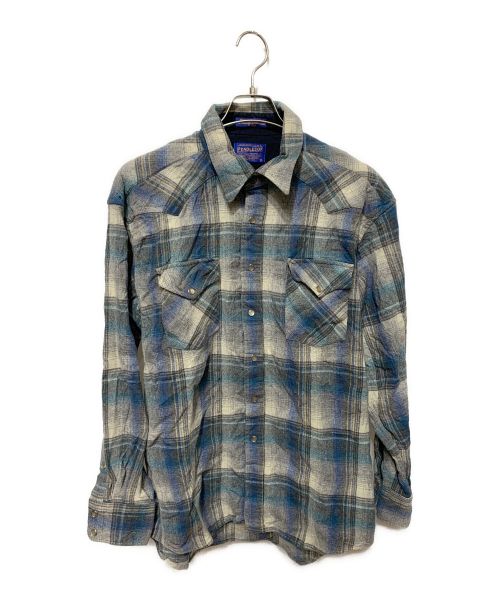 PENDLETON（ペンドルトン）PENDLETON (ペンドルトン) スナップボタンシャツ グレー×ブルー サイズ:Lの古着・服飾アイテム