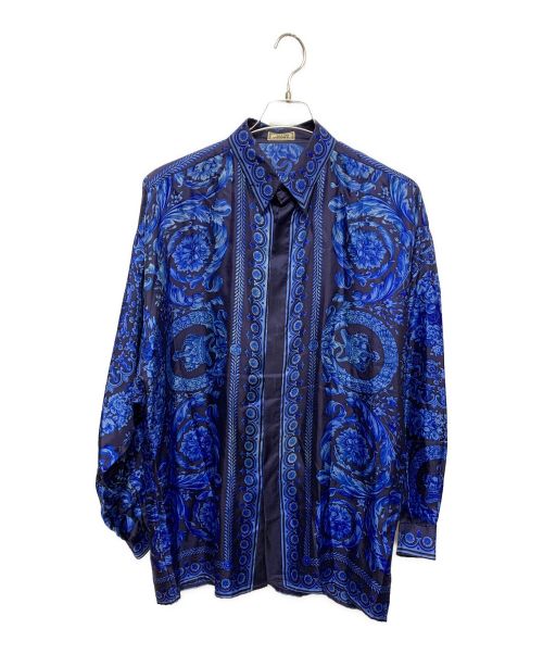 GIANNI VERSACE（ジャンニ・ヴェルサーチ）GIANNI VERSACE (ジャンニ・ヴェルサーチ) シルクシャツ ブルー サイズ:46の古着・服飾アイテム