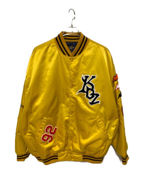 KEBOZ（ケボズ）KEBOZ (ケボズ) FREAK'S STORE (フリークスストア) FULL DECORATION STADIUM JACKET イエロー サイズ:Lの古着・服飾アイテム