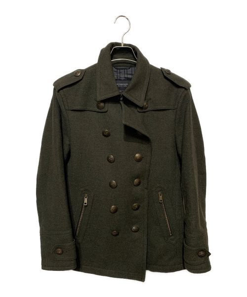 BURBERRY BLACK LABEL（バーバリーブラックレーベル）BURBERRY BLACK LABEL (バーバリーブラックレーベル) Pコート カーキ サイズ:Lの古着・服飾アイテム