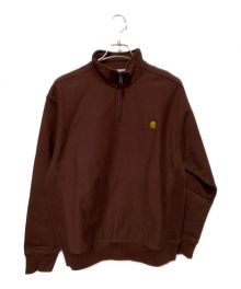 CarHartt（カーハート）の古着「HALF ZIP AMERICAN SCRIPT SWEAT」｜ブラウン