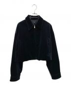 theoryセオリー）の古着「Stretch Velvet 3 Aline Zip JKT」｜ネイビー