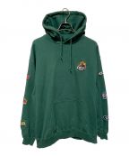 X-LARGEエクストララージ）の古着「XLARGE×HIGH COMPANY PULLOVER HOODED SWEAT」｜グリーン