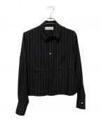 CULLNIクルニ）の古着「Stripe Twill Square Pocket Shirt」｜ブラック