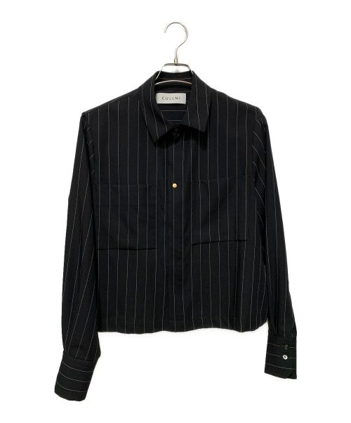 CULLNI（クルニ）CULLNI (クルニ) Stripe Twill Square Pocket Shirt ブラック サイズ:1の古着・服飾アイテム