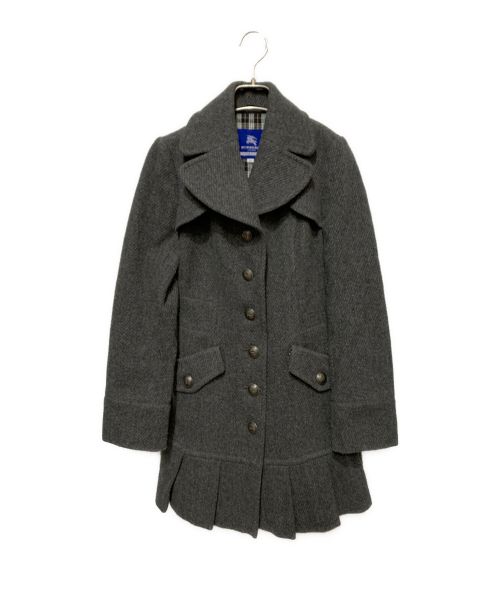 BURBERRY BLUE LABEL（バーバリーブルーレーベル）BURBERRY BLUE LABEL (バーバリーブルーレーベル) ウールコート グレー サイズ:38の古着・服飾アイテム