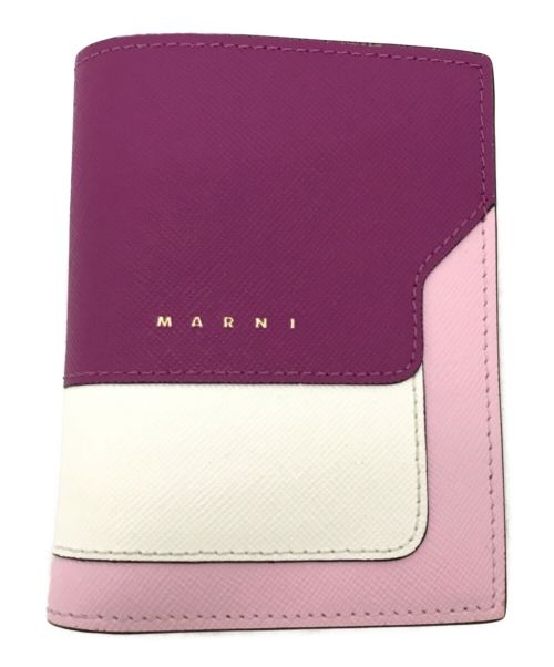 MARNI（マルニ）MARNI (マルニ) 2つ折り財布/コンパクトウォレット ピンク×パープルの古着・服飾アイテム