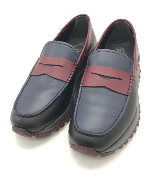 TOD'S（トッズ）TOD'S (トッズ) ALBER ELBAZ (アルベール エルバス) モカシンスニーカー/厚底ローファー ネイビー×ブラウン サイズ:5　1/2の古着・服飾アイテム