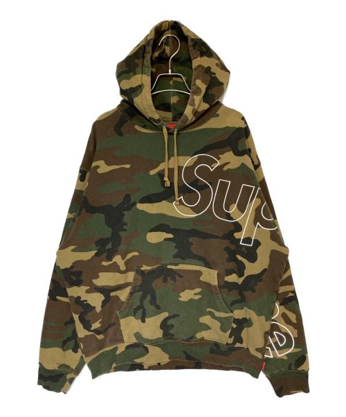 SUPREME（シュプリーム）SUPREME (シュプリーム) Reflective Hooded Sweatshirt グリーン×ブラウン サイズ:Lの古着・服飾アイテム