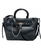 MICHAEL KORSマイケルコース）の古着「Hamilton Large Studded Leather Belted Satchel/ショルダーバッグ」｜ブラック