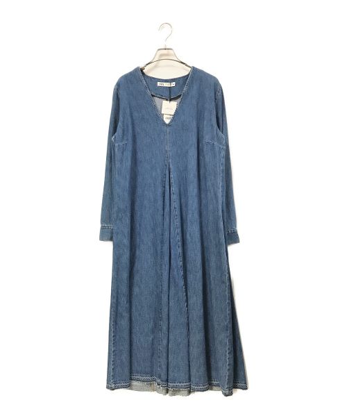 ZARA（ザラ）ZARA (ザラ) LONG DENIM DRESS/ロング デニム ドレス/デニムワンピース インディゴ サイズ:EUR:L 未使用品の古着・服飾アイテム