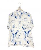 Porter Classicポータークラシック）の古着「BLONDES PREFER PC ALOHA SHIRT/ブロンズプレファーピーシーアロハシャツ」｜ホワイト