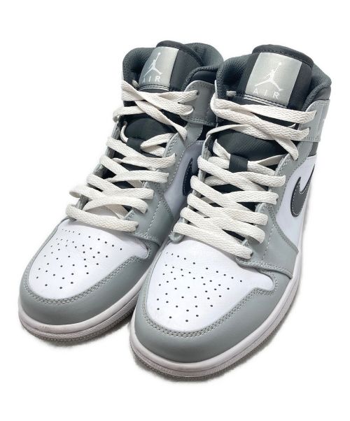 NIKE（ナイキ）NIKE (ナイキ) AIR JORDAN 1 MID GREYSCALE/エア ジョーダン1/スニーカー グレー×ホワイト サイズ:27の古着・服飾アイテム