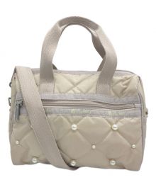 LeSportsac（レスポートサック）の古着「SM SATCHEL W PEARLSドリフトウッドパール/ショルダーバッグ/ハンドバッグ」｜アイボリー