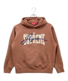 SUPREME（シュプリーム）の古着「ビックパイル刺繍ロゴ入りパーカー」｜ブラウン