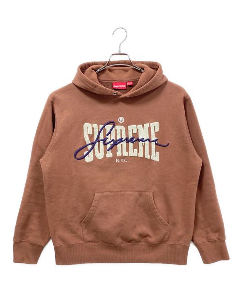 SUPREME（シュプリーム）SUPREME (シュプリーム) ビックパイル刺繍ロゴ入りパーカー ブラウン サイズ:Sの古着・服飾アイテム