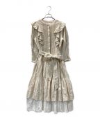 HER LIP TOハーリップトゥ）の古着「Two-Tone Ruffled Lace Dress」｜アイボリー