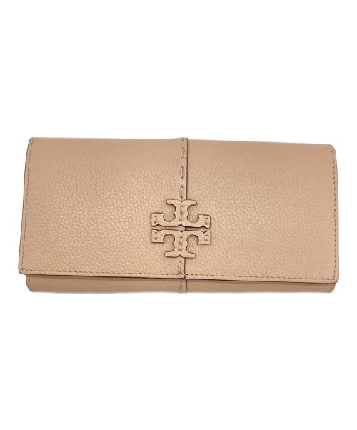 TORY BURCH（トリーバーチ）TORY BURCH (トリーバーチ) マックグロー エンベロープ ウォレット/長財布 ベージュの古着・服飾アイテム