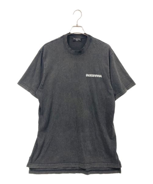 BALENCIAGA（バレンシアガ）BALENCIAGA (バレンシアガ) ターンロゴオーバーサイズTシャツ ブラック サイズ:Lの古着・服飾アイテム