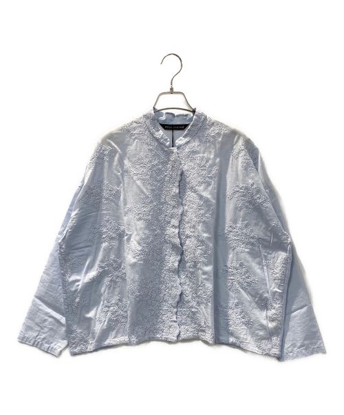 mizuiro-ind（ミズイロインド）mizuiro-ind (ミズイロインド) レースシャツ スカイブルー サイズ:記載なし(実寸サイズをご参考にください) 未使用品の古着・服飾アイテム