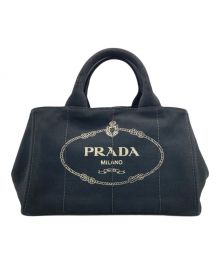 PRADA（プラダ）の古着「ハンドバッグ/キャンバスバッグ」｜ブラック