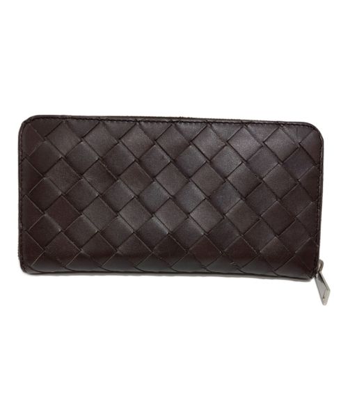 BOTTEGA VENETA（ボッテガベネタ）BOTTEGA VENETA (ボッテガベネタ) イントレチャート ジップアラウンドウォレット/長財布 ブラウンの古着・服飾アイテム