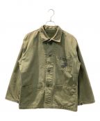 HOUSTONヒューストン）の古着「USMC HBT UTILITY JACKET/ユーティリティジャケット」｜グリーン