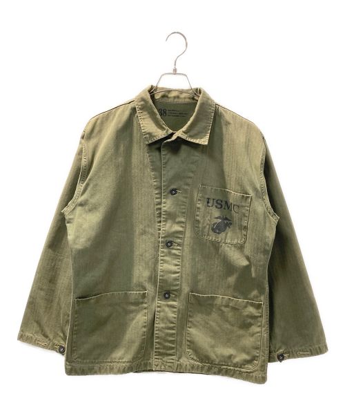 HOUSTON（ヒューストン）HOUSTON (ヒューストン) USMC HBT UTILITY JACKET/ユーティリティジャケット グリーン サイズ:38の古着・服飾アイテム