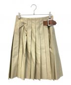 MADISON BLUEマディソンブルー）の古着「PLEATED WRAP SKIRT CHINO/ラップスカート/プリーツスカート」｜ベージュ