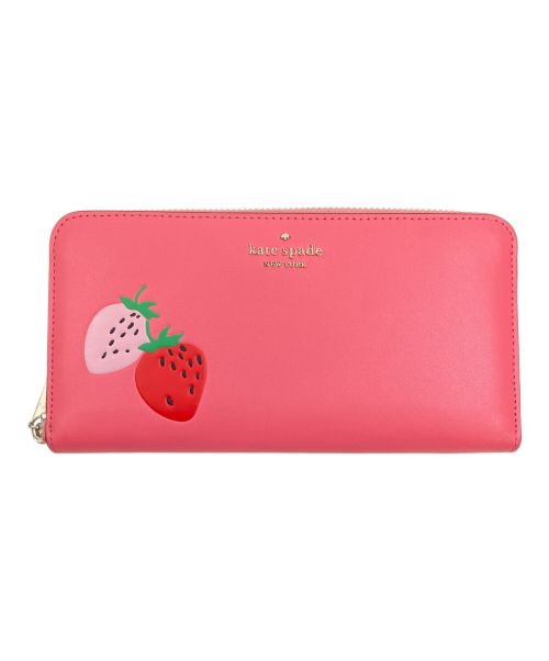 Kate Spade（ケイトスペード）Kate Spade (ケイトスペード) ラウンドファスナー長財布 ピンクの古着・服飾アイテム