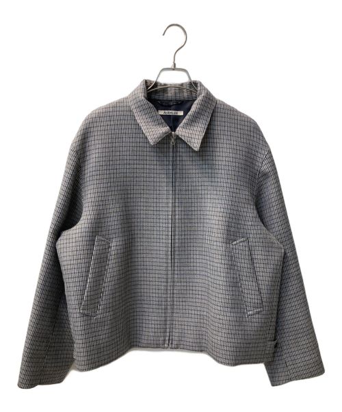 AURALEE（オーラリー）AURALEE (オーラリー) DOUBLE FACE CHECK ZIP BLOUSON グレー×ブルー サイズ:3の古着・服飾アイテム