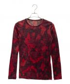 Y'sワイズ）の古着「WOOL CAMOFRAGE LONG SLEEVE T-SHIRT」｜レッド