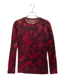 Y's（ワイズ）の古着「WOOL CAMOFRAGE LONG SLEEVE T-SHIRT」｜レッド