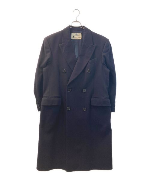 Aquascutum（アクアスキュータム）Aquascutum (アクアスキュータム) カシミヤダブルボタンコート ネイビー サイズ:表記なし(実寸サイズをご参考下さい)の古着・服飾アイテム