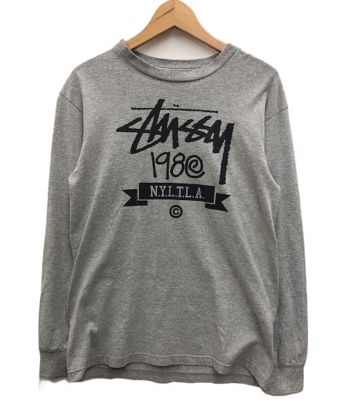 stussy（ステューシー）stussy (ステューシー) ロングスリーブTシャツ ライトグレー サイズ:Mの古着・服飾アイテム