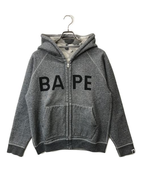 A BATHING APE（アベイシングエイプ）A BATHING APE (アベイシングエイプ) リバーシブルジップパーカー グレー サイズ:Ｍの古着・服飾アイテム