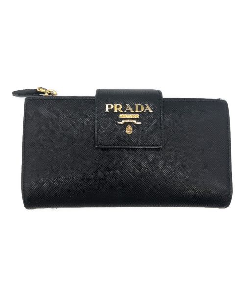 PRADA（プラダ）PRADA (プラダ) 2つ折り財布 ブラックの古着・服飾アイテム