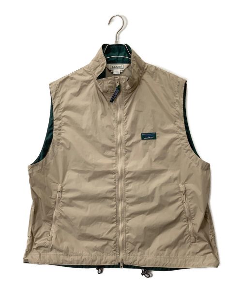 L.L.Bean（エルエルビーン）L.L.Bean (エルエルビーン) ナイロンベスト ベージュ×グリーン サイズ:Lの古着・服飾アイテム