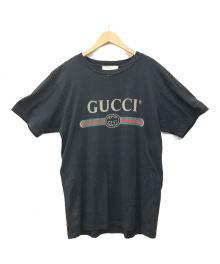 GUCCI（グッチ）の古着「ダメージ加工ロゴTシャツ」｜ブラック