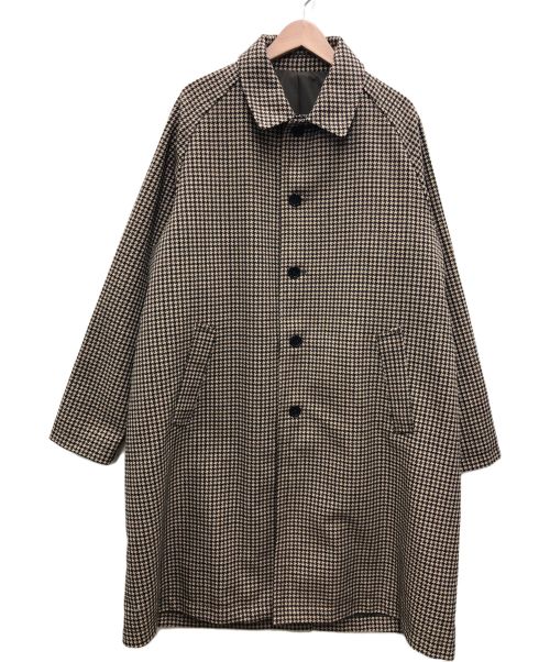 coen（コーエン）coen (コーエン) ステンカラーコート ベージュ×ブラック サイズ:Lの古着・服飾アイテム