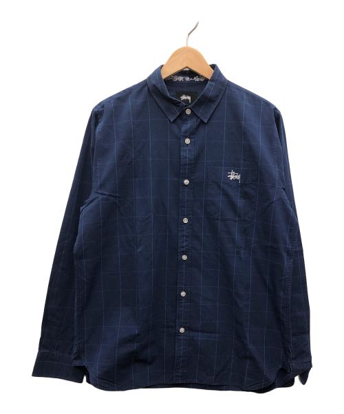 stussy（ステューシー）stussy (ステューシー) チェックシャツ ネイビー サイズ:Mの古着・服飾アイテム