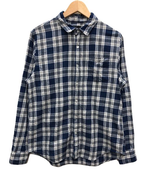 stussy（ステューシー）stussy (ステューシー) チェックシャツ ブルー サイズ:Sの古着・服飾アイテム