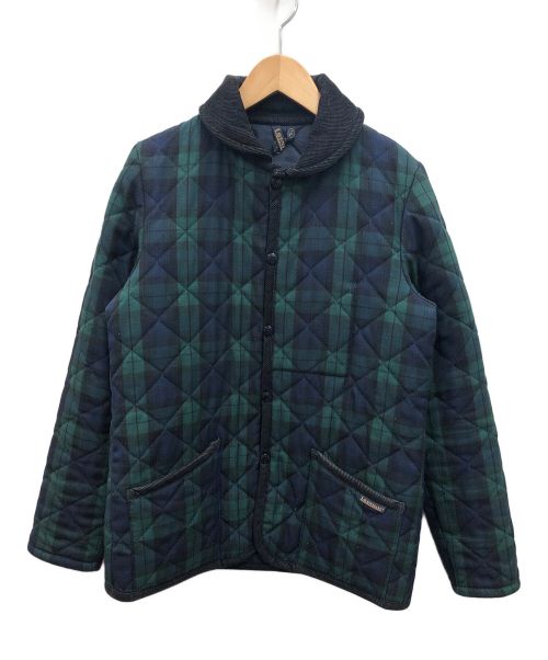 LAVENHAM（ラベンハム）LAVENHAM (ラベンハム) 中綿キルティングジャケット グリーン×ネイビー サイズ:38の古着・服飾アイテム